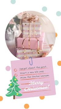 粉红色礼品盒圣诞 Instagram 故事 Instagram快拍