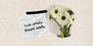 Simple Marble Background Flower Quote Twitter Post
