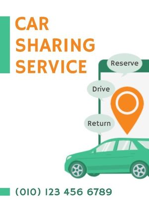 location, business, ecomony, Car Sharing Service Poster Template