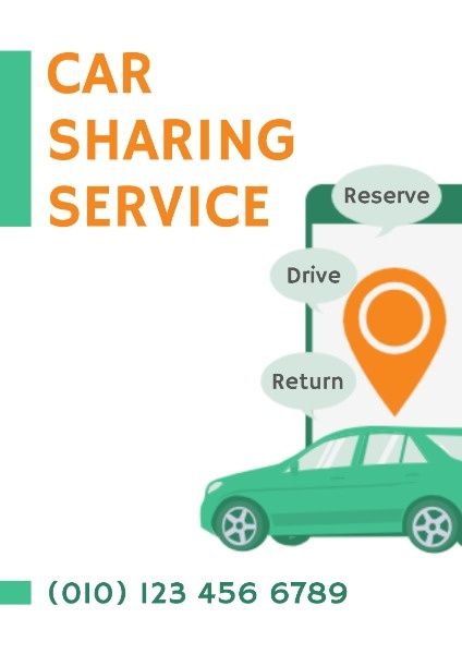 location, business, ecomony, Car Sharing Service Poster Template