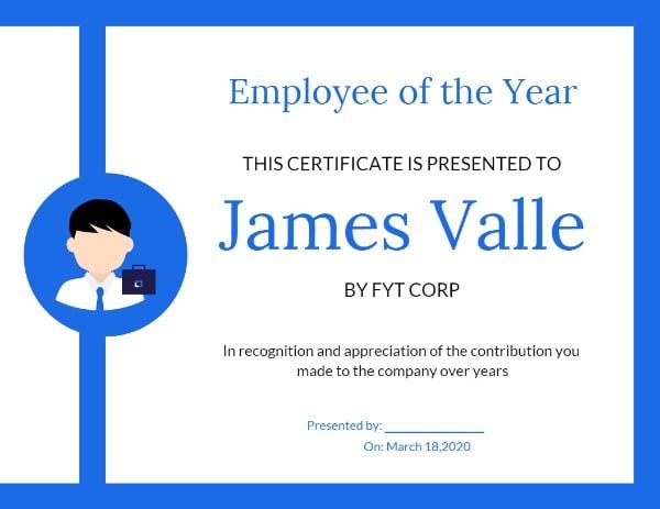 official, office, prize, Employee of the Year Certificate Template