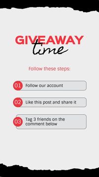 Pink Giveaway Alert Steps Instagram Post Template and Ideas for Design