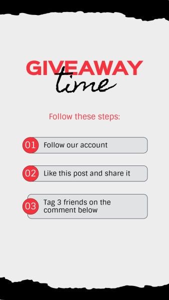 e-commerce, online shopping, promotion, White Giveaway Time Steps Instagram Story Template