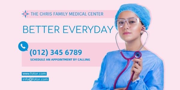 healthy, service, hospital, Pink Recovery Center Ads Twitter Post Template