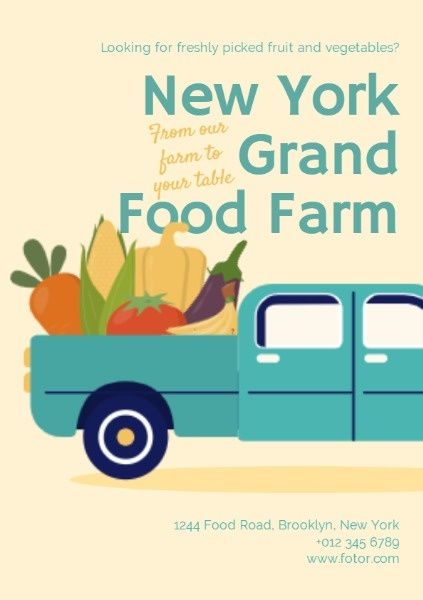 vegetable, fresh, organic, Food Farm Flyer Template