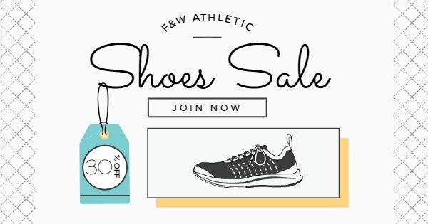 sports shoes, online sale, e-commerce, Simple Sport Shoe Sales Facebook Ad Medium Template