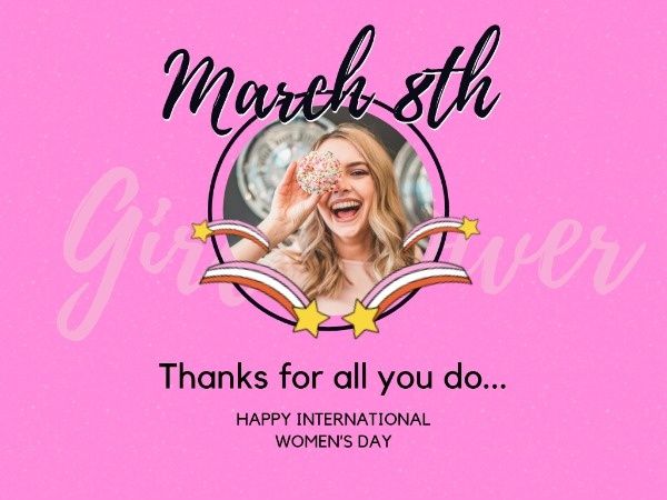 girl power, international womens day, woman, International Women's Day  Card Template