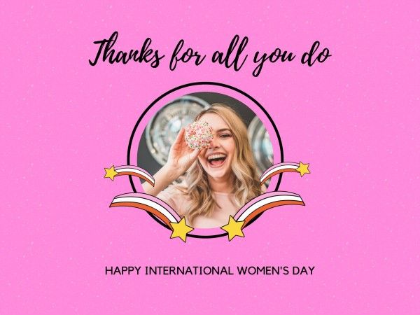 march 8, greeting, celebration, International Women's Day  Card Template