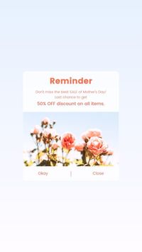 mothers day, mother day, mother's day sale, Pastel Blue Gradient Mother's Day Reminder Instagram Story Template