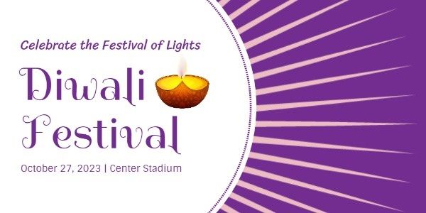 indian, holiday, life, Purple Diwali Festival Twitter Post Template