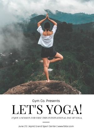 international day of yoga, sales, sale, Yoga Class Poster Template