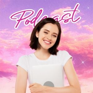 粉红色多云的天空背景 Podcast封面
