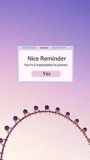 quote, social media, ferris wheel, Purple Nice Reminder Instagram Story Template
