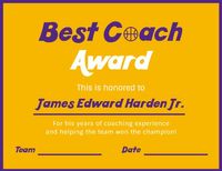 official, office, prize, Best Coach Award Certificate Template