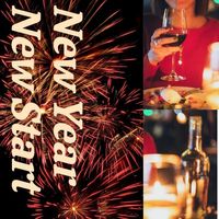 Red New Year Firework Drinking Photo Collage Photo Collage (Square)