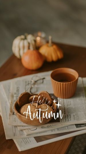 lock screen, autumn, photo, Brown Fall Season Greeting Mobile Wallpaper Template