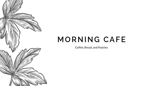 White Minimalist Hand Drawn Coffee House