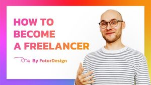tips, tutorial, ideas, Professional How To Become A Freelancer Youtube Thumbnail Template