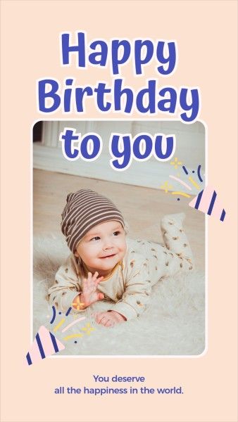 party, life, gathering, Happy Birthday For My Cute Babe  Instagram Story Template