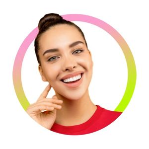 female, photo, image cutout, Pink And Green Simple Gradient Social Media Profile Picture Avatar Template