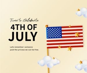 independence day, america, celebration, Gold 3d Modern Happy 4th Of July Facebook Post Template