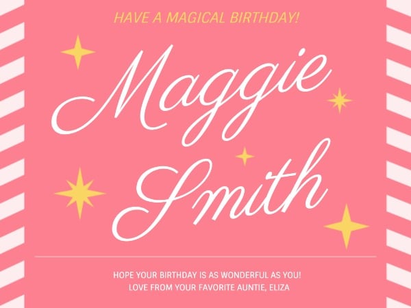 魔法の誕生日 メッセージカード