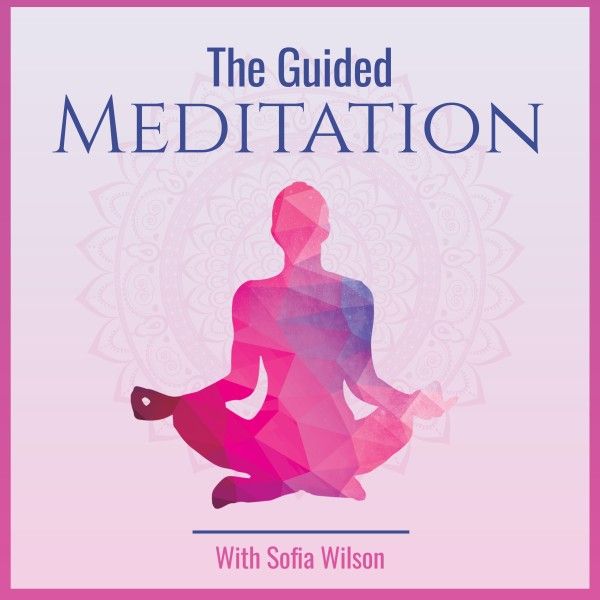 yoga, course, exercise, Pink The Guided Meditation Podcast Cover Template