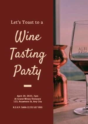 wine, tasting, celebration, Created By The Fotor Team Invitation Template