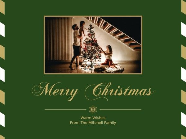 xmas, holiday, wish, Green Family Merry Christmas Card Template