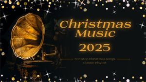 xmas, christmas song, classic, Black Retro Christmas Music Youtube Thumbnail Template