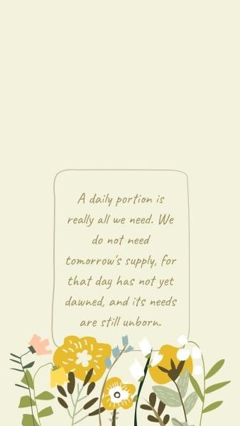 lock screen, home screen, text, Yellow Illustration Spring Blossom Lifestyle Quotes Mobile Wallpaper Template