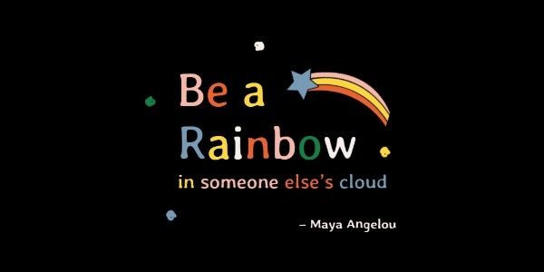 cloud, encouragement, inspiration, Rainbow Quote Twitter Post Template