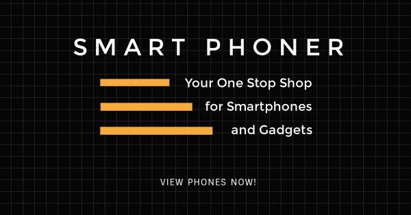  modern,  business,  marketing approach, Simple Black Smart Phone  Facebook App Ad Template