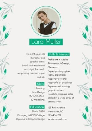 Simple Green And White Resume Resume