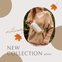 米色现代秋季服装新系列 Instagram帖子