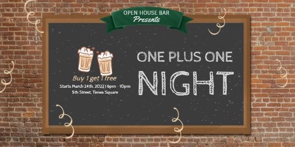 chalkboard, party, promotion, Beer Special Offer Twitter Post Template