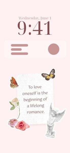 lock screen, text, simple, Pink Vintage Love Quote Phone Wallpaper Template