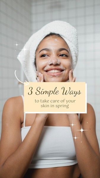 instagram reels, tutorial, guide, Modern Skincare Tips Reels Cover Instagram Story Template