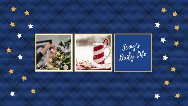 daily life, vlog, life, Software Website Christmas Cover Youtube Channel Art Template