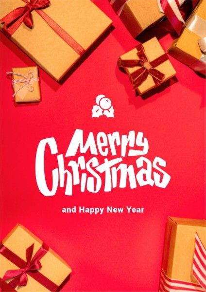 xmas, festival, holiday, Red Simple Merry Christmas Flyer Template