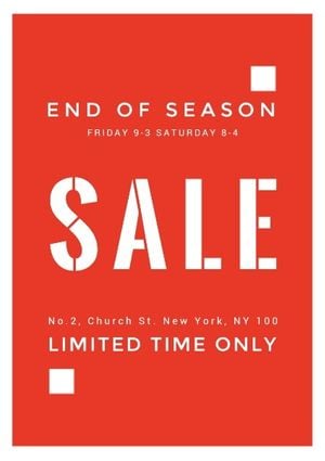 Red End Of Season Sale Flyer