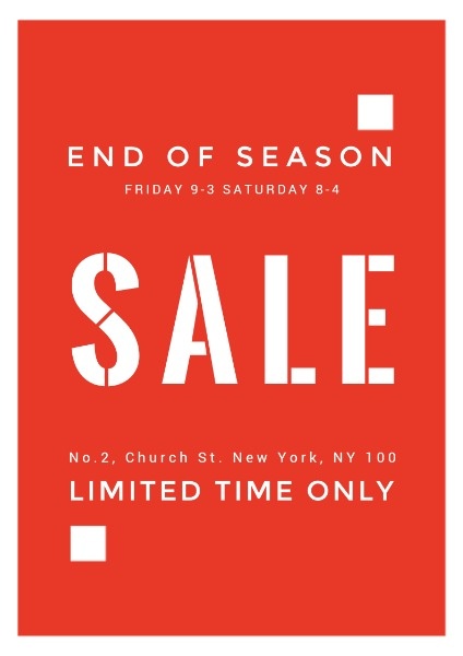 Red End Of Season Sale Flyer