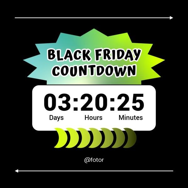 e-commerce, online shopping, fashion, Black Friday Promotion Countdown Instagram Post Template