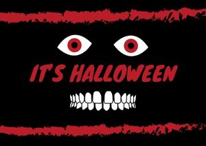 Scary Black Halloween Card Postcard
