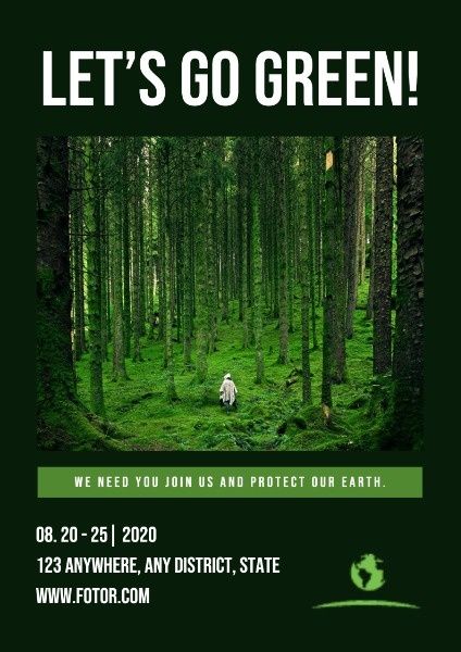 environment protection, care, love, Simple Forest Protection Poster Template