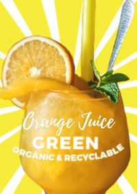 天然橙汁销售 英文海报