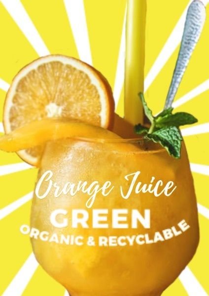 天然橙汁销售 英文海报