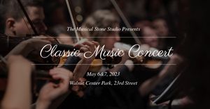 cover photo, announcement, promotional, Black Classic Music Concert  Facebook Event Cover Template