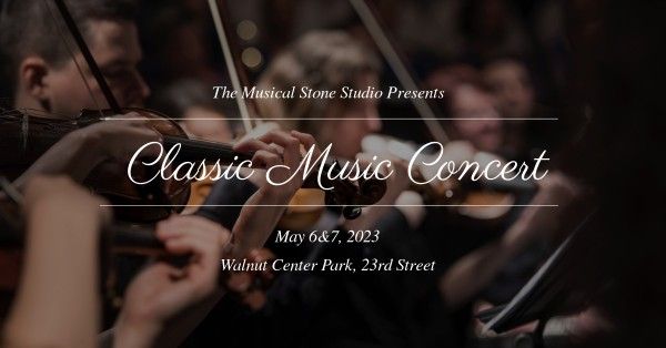 Black Classic Music Concert Facebook Event Cover Template Facebook Event Cover