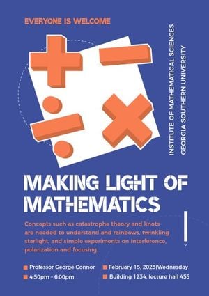 mathematics, subject, education, School Math Lecture Poster Template